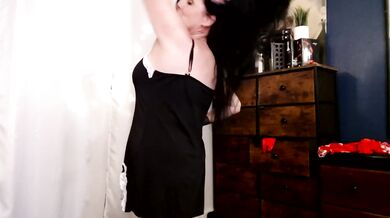50 year old milf tears off sheer nightgown to reveal milky thighs