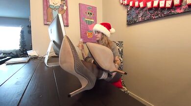 Mrs Claus Spanks Naughty Elf with Soft Pink Wrinkled Soles POV