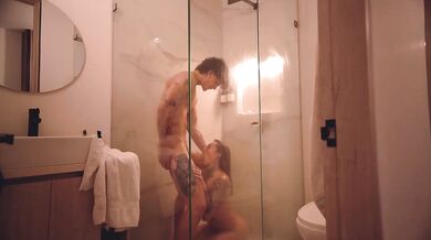 Hot stepsister bath time anal blowjob big cock small tits standing doggy
