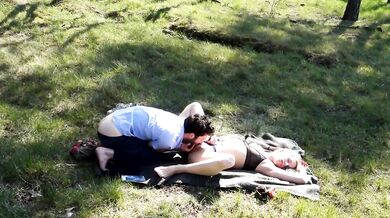 Public Outdoor nude forest fucking pussylicking cumshot in nature
