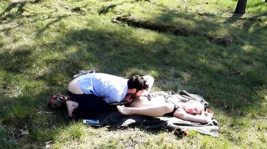 Public Outdoor nude forest fucking pussylicking cumshot in nature