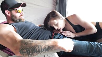 Real loving wife ruined by hot outdoor sex her belly glazed in thick cum
