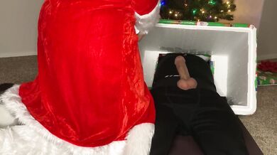 Dick In A Box Xmas gift Penelope Plush rides Santa's big cock raw cowgirl