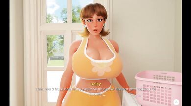 Stepmom throat ruined in laundry room while daughters listen next door big tits milf gets face fucked