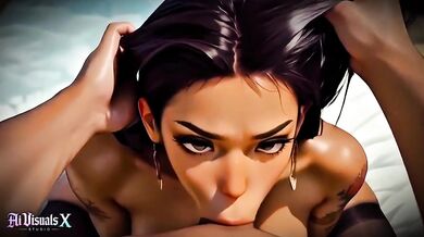 AI Animated Latina Blowjob cumshot deepthroat big ass HD porn