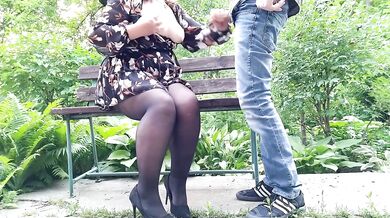 My Stepmom's Natural Tits Outdoors public flashing big saggy tits stepmom handjob