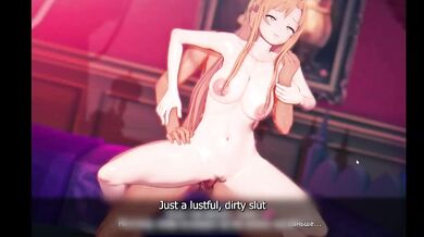 Sword art online slut moans loud while boyfriend watches her get fucked hard missionary then gets creampie