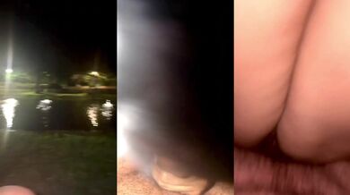 Latina milf takes BBC raw in the park public creampie ruined