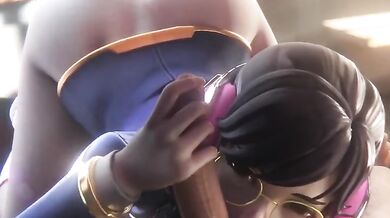 Overwatch D.va POV sucks his balls raw and hungry