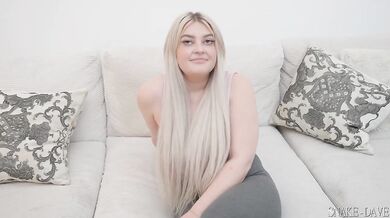 German blonde with big tits destroyed in casting cumshot gangbang