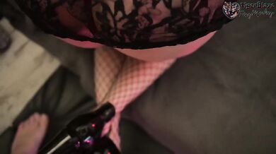 Black stockings high heels rough fuck real couple cum on ass slapping