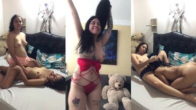 Three horny latinass cream pussy scissoring until orgasm compilation