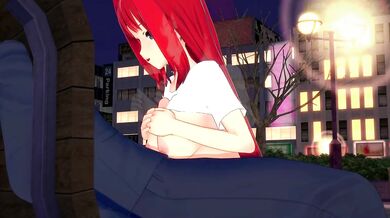 Tsukihime Aoko Aozaki gets destroyed in a filthy hentai blowjob and creampie