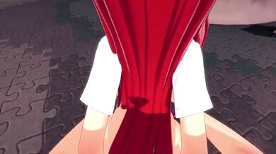 Tsukihime Aoko Aozaki gets destroyed in a filthy hentai blowjob and creampie