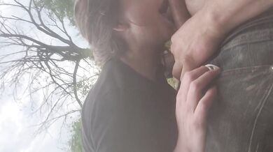 Milf Real Couple Outdoor Blowjob by the River
