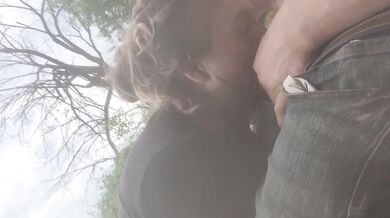 Milf Real Couple Outdoor Blowjob by the River