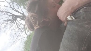 Milf Real Couple Outdoor Blowjob by the River