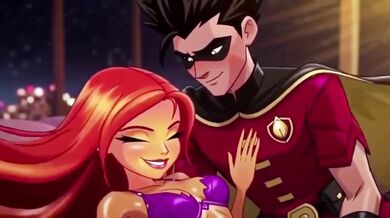 Starfire & Robin first time rough anal fuck hentai anime