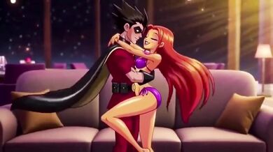 Starfire & Robin first time rough anal fuck hentai anime