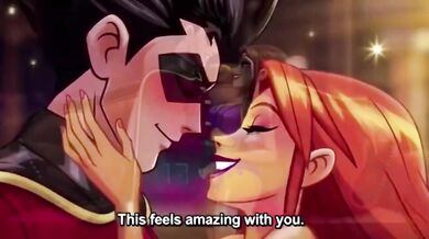 Starfire & Robin first time rough anal fuck hentai anime