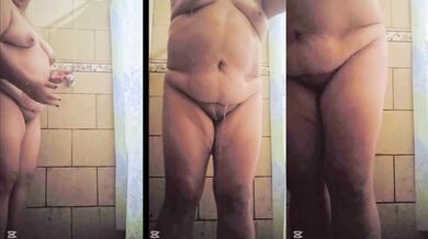 Big Ass Milf Takes a Shower Mature Chubby BBW Masturbating in Steam