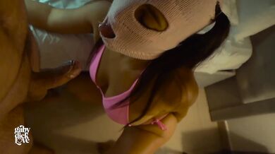 Masked latina slut gets brutally fucked POV cumshot home