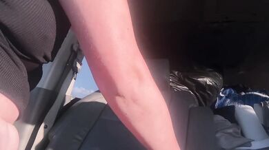 Spanking her in the car while she takes it quietly as I dirty talk her