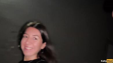 Risky Anal Sex in Public Elevator Cum Drips on Ass