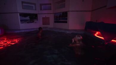 Alexa Bunny destroyed in public pool dripping anal creampie