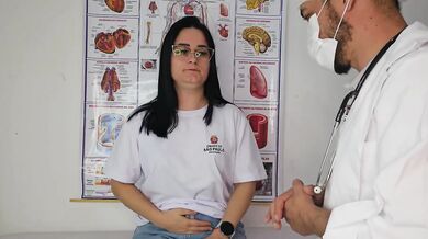 University student gets throat fucked after fake doctor exam