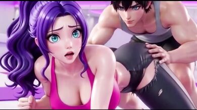 Yoga Teacher Fucks Nude Student from Behind in Hentai Anime