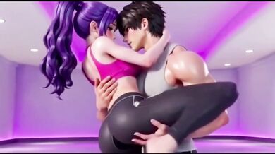 Yoga Teacher Fucks Nude Student from Behind in Hentai Anime