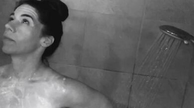 Milf mom's shower squirt ruined by big tits and verified amateur lust