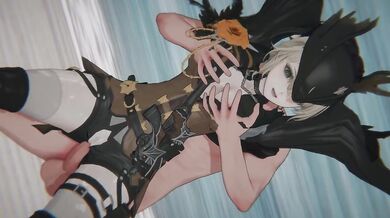 Girl's Frontline 2 Exilium Sextans mind erased in hardcore POV double penetration