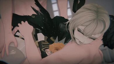 Girl's Frontline 2 Exilium Sextans mind erased in hardcore POV double penetration