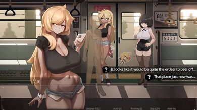 Hentai gamer choked by big tits in pixel art sex gameplay
