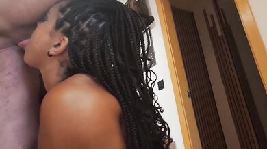 Stepsister’s sloppy blowjob deepthroat gets a face full of cum