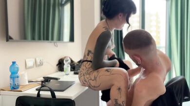 Ferraglia's Face Flooded Cum Craving Italian Goth Blowjob Sloppy Deepthroat