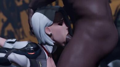 Ashe & D.Va deepthroat DP anal fucked hard by BBC