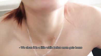 Step sis takes dick before mom comes home POV almost caught thick Latina gets destroyed