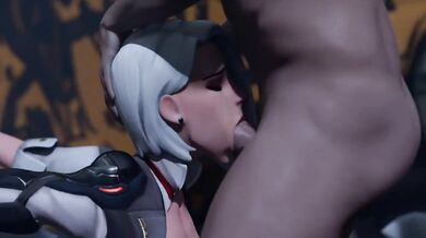 Overwatch 3D Porn Ashe & D Va Deepthroat DP Anal Big Dick Threesome
