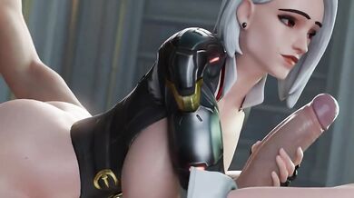 Overwatch 3D Porn Ashe & D Va Deepthroat DP Anal Big Dick Threesome