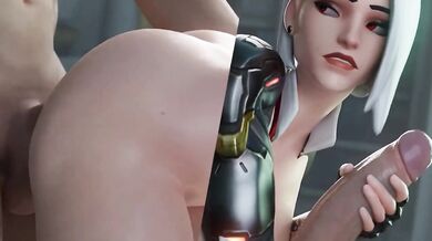 Overwatch 3D Porn Ashe & D Va Deepthroat DP Anal Big Dick Threesome