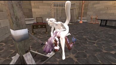 Bound and gagged cartoon furry cumshot unleashed