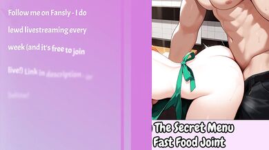 Secret menu slut takes big dick deep in fast food bathroom while mcdonalds employee cleans up her mess