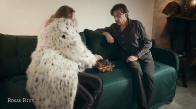 Fur clad domina destroys skinny loser plays chess then milks his huge cock dry cfnm femdom sex