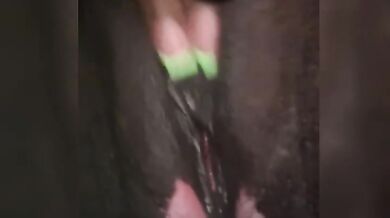 Do you like my nails Her wet black pussy squirts all over
