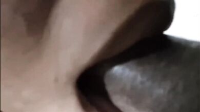 Ebony lips deep throat sloppy swallowed cum from throat