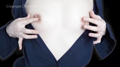 Sensitive nip oil makes solo POV gush 8 mins of creamy masturbation