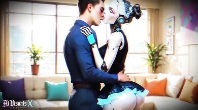 AI sex android blows jobs in POV hardcore no mercy